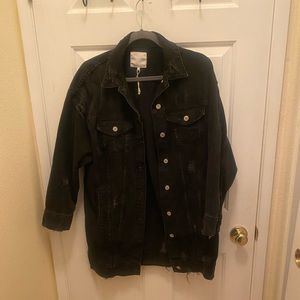 ZARA oversized distressed jean jacket